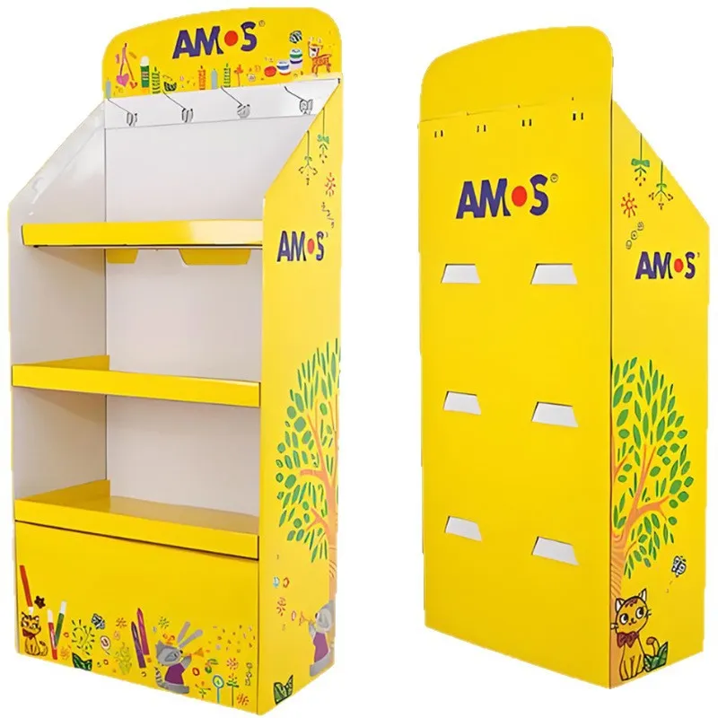 Espositore in cartone per cancelleria per bambini Creazione di un nuovo schema per l'espositore divertente per bambini al supermercato