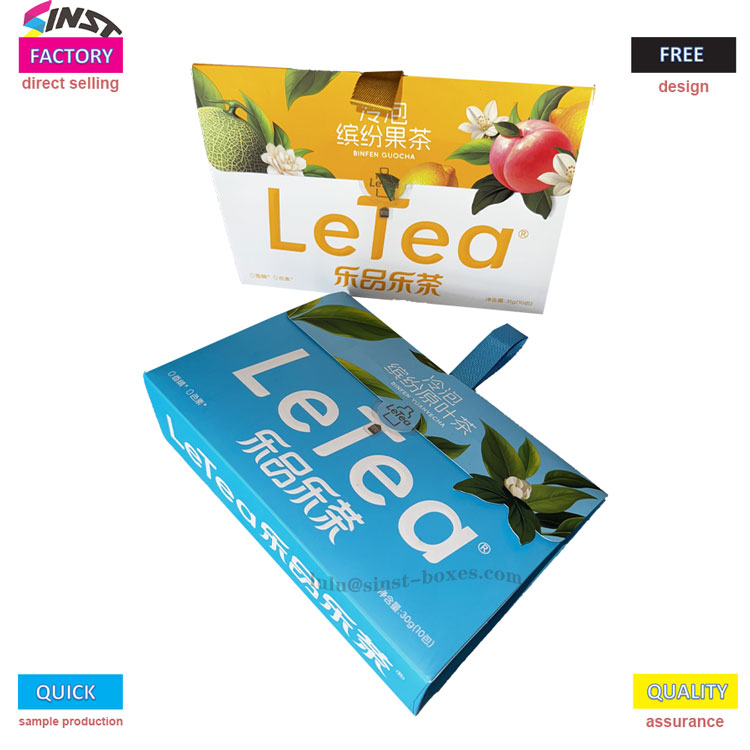 Scatola di carte per tè alla frutta con birra fredda