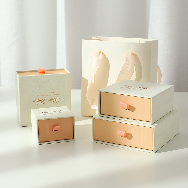 Cassetto in polvere bianco gioielli di stoccaggio della scatola regalo